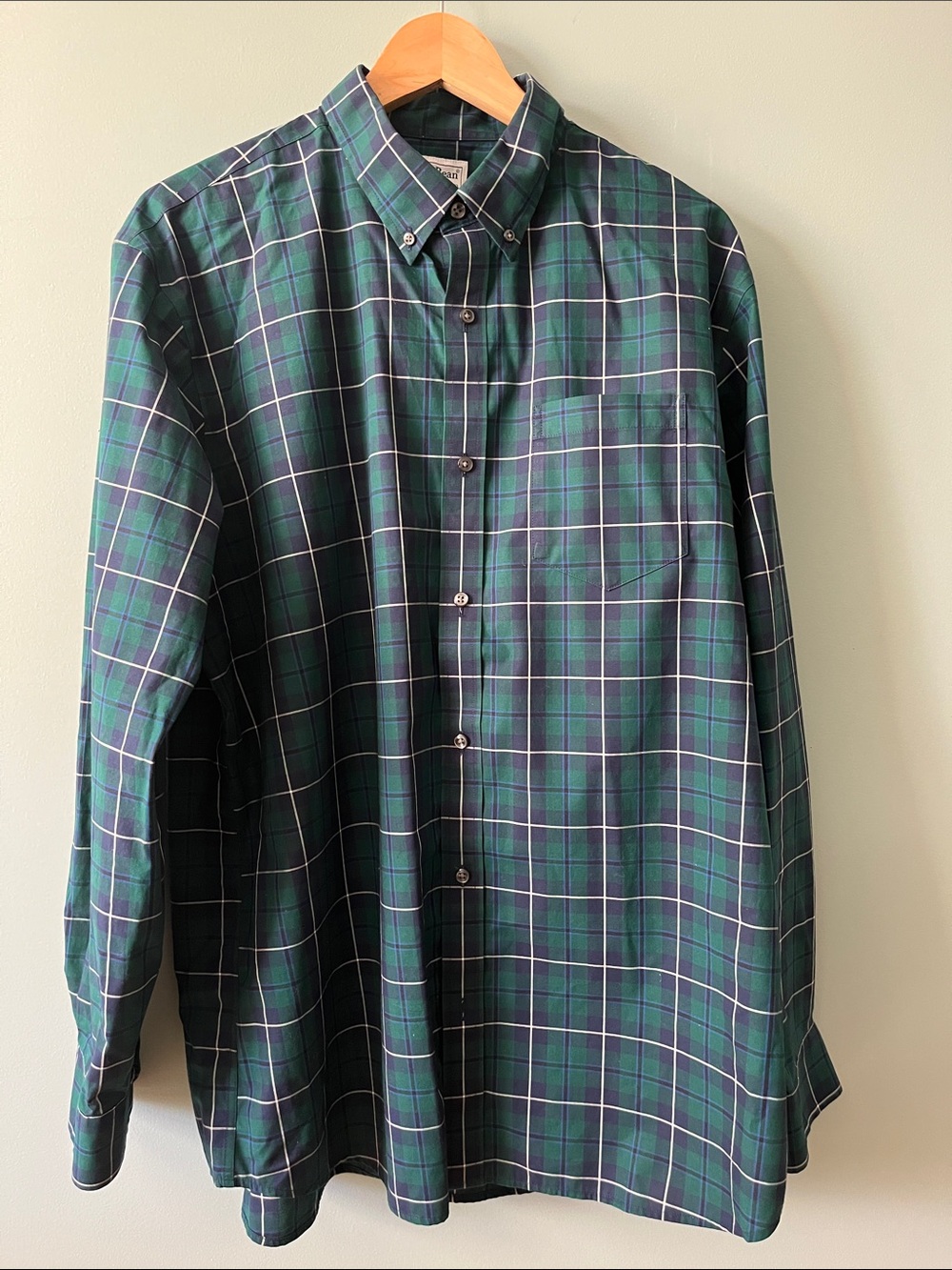 L.L. Bean plaid button down. L